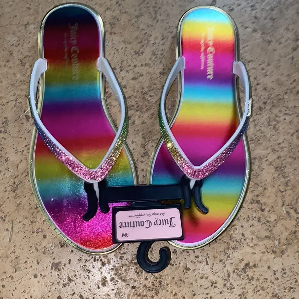 Juicy Couture a rainbow Rhinestone Sandals